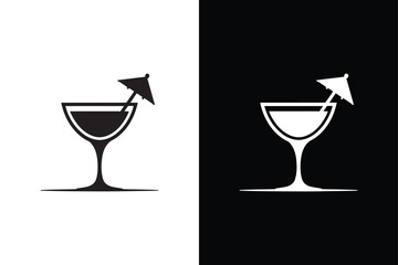 Beach Cocktail icon vector on White Background ,Vector Art Illustration on white background.