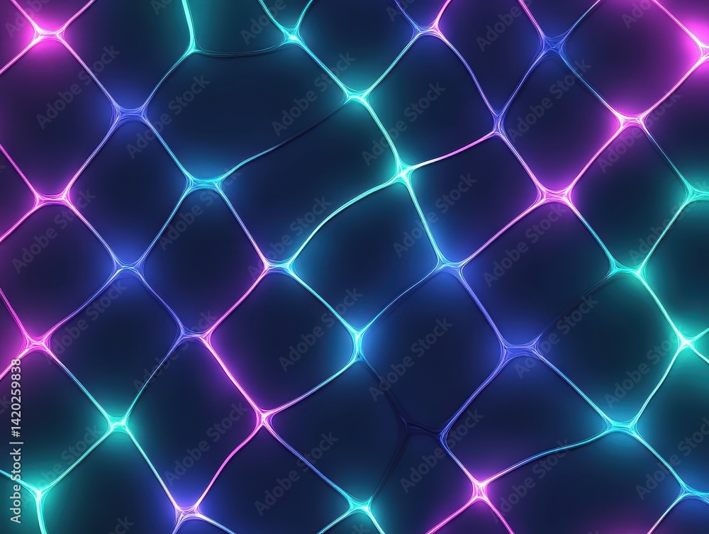 Poster abstract neon grid pattern