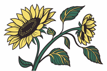 set of sunflowers