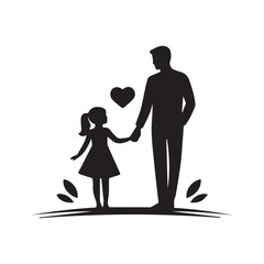 Father and child connection love scene in silhouette for Father's Day