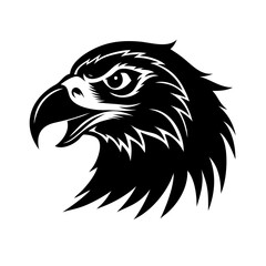 Obraz premium Head of wild eagle vector illustration, a black symbol of freedom
