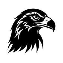 Obraz premium Majestic black eagle head vector icon, a wild bird illustration symbolizing freedom