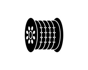 creative details cable spool icon vector illustration	