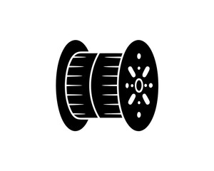 creative details cable spool icon vector illustration	