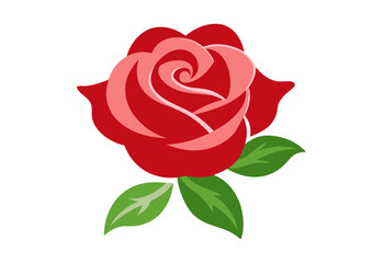 red rose with leaves