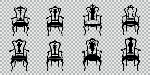 Chair silhouette vector, stylish and versatile furniture design
