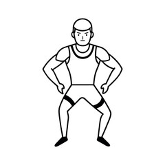 Athletes Outline with White Background