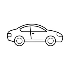 Auto Vehicle Outline with White Background