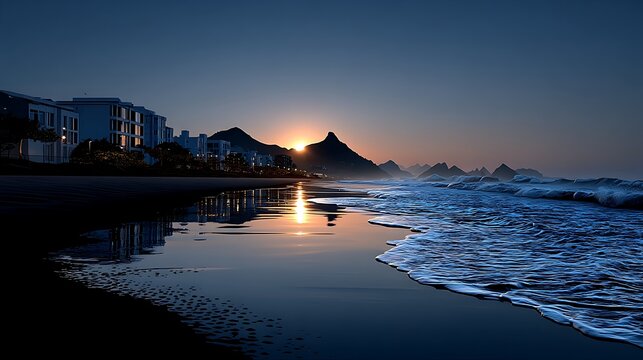Beach Sunrise Cityscape