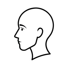 Facial Profiles Outline with White Background