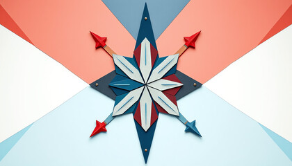 Obraz premium A captivating geometric star design featuring contrasting colors and sharp lines, perfect for modern art and graphic projects.