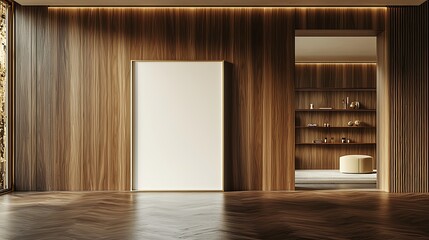 Fototapeta premium Modern Minimalist Interior Design Featuring Wood Elements and Space