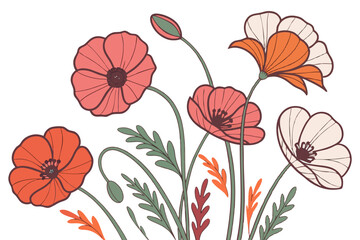 seamless pattern with poppies