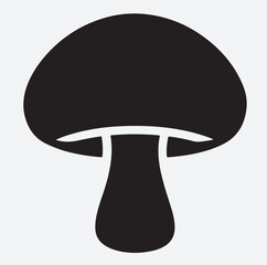 mushroom silhouette vector art illustration, vector illustration of a mushroom