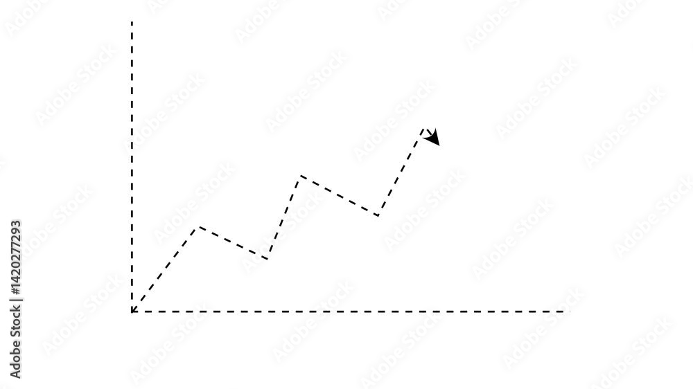 Aufkleber business graph. business growth animation .new black color simple financial business graph chart on 