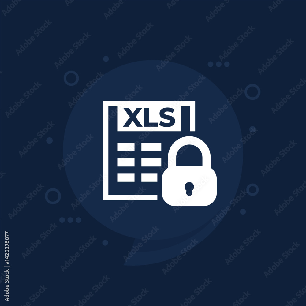 Poster protect xls document icon for web