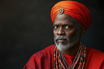 Obraz premium Portrait of a Man in Traditional Attire