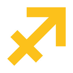 Sagittarius Zodiac Symbol Clipart Illustration | Minimalist Arrow Design Isolated on White Background