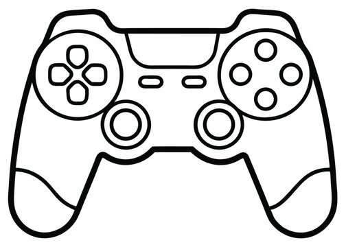 recommend clip art: Game controller silhouette line art vector
