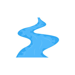 Cartoon flowing river illustration 