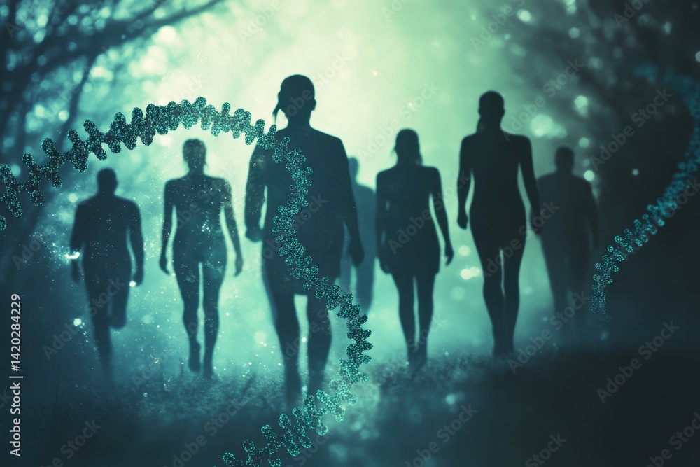 Poster a group of people who undergo genetic analysis only to find that they share a mysterious connection 