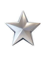 Obraz premium silver star isolated on white background