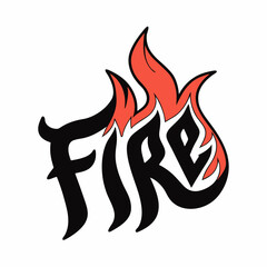 Create a minimalist fire flame T-shirt design featuring a hand-drawn
