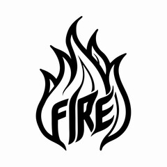 Create a minimalist fire flame T-shirt design featuring a hand-drawn