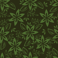 Exotic hand drawn flowers, seamless patterns with floral for fabric, textiles, clothing, wrapping paper, cover, banner, home decor, abstract backgrounds