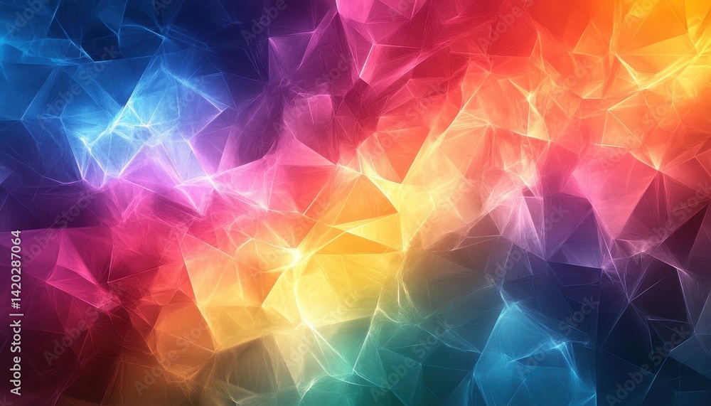 Aufkleber colorful geometric abstract background with vibrant gradients showcasing a blend of blue, yellow, or