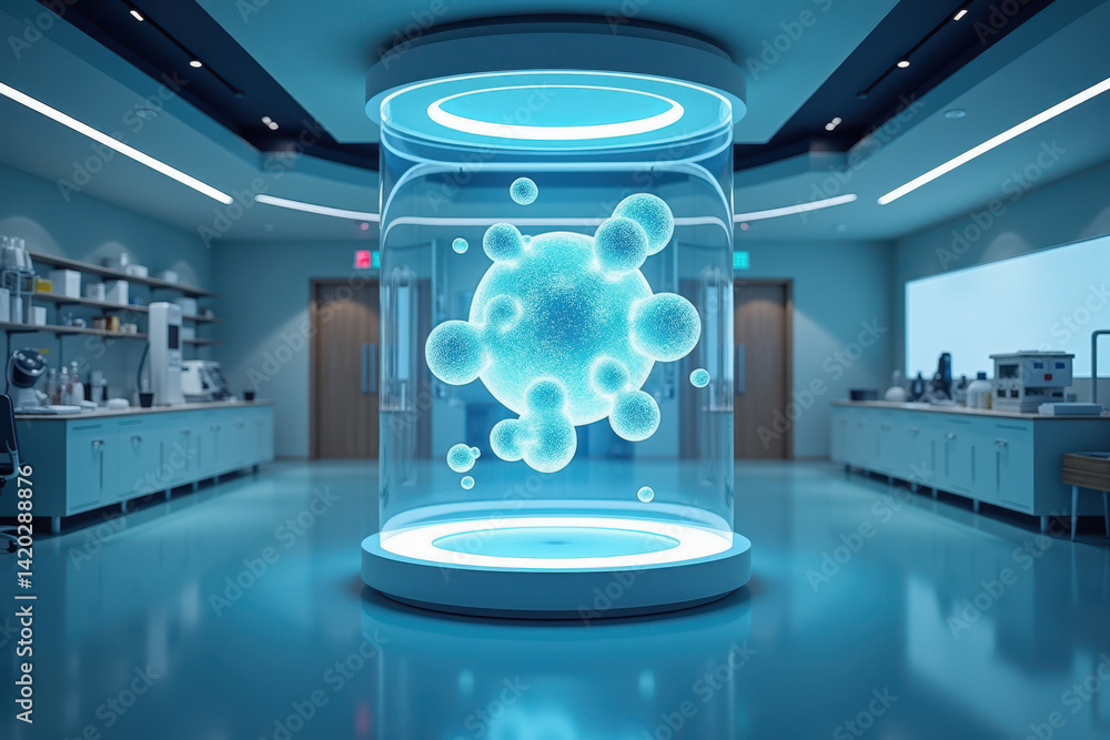 Poster circular model of molecular structure in laboratory space