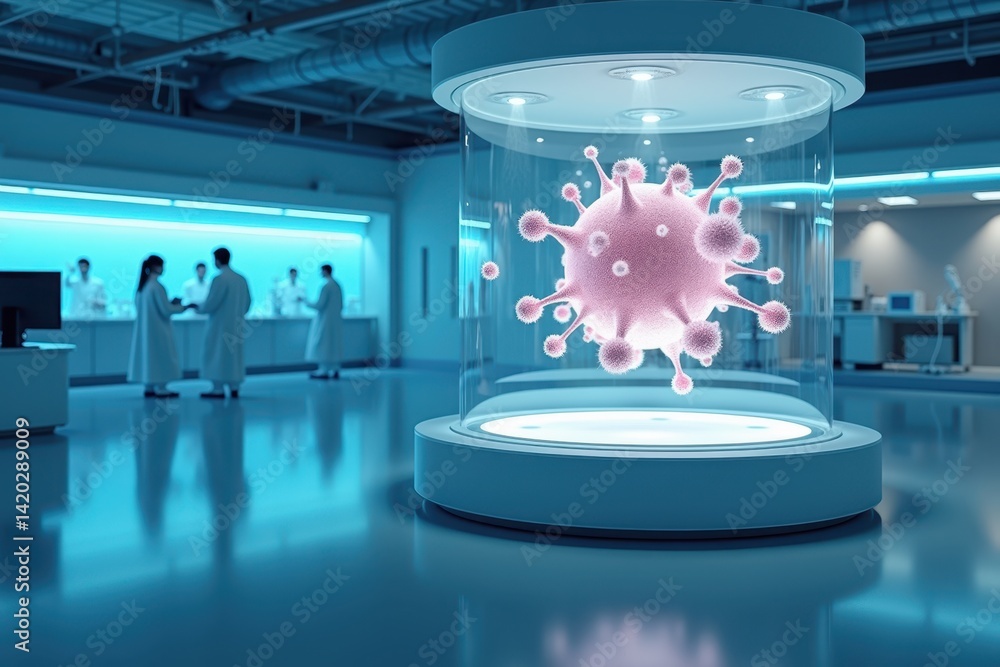 Poster circular model of virus in laboratory space environment