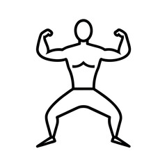 Exercise Poses Outline with White Background