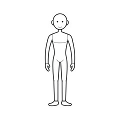 Full Body Poses Outline Drawing with White Background