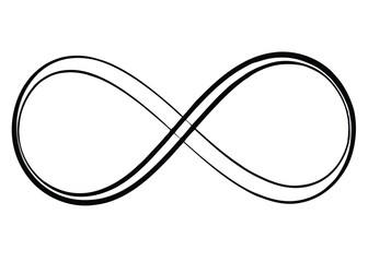 Fototapeta premium Infinity loop line art silhouette vector 