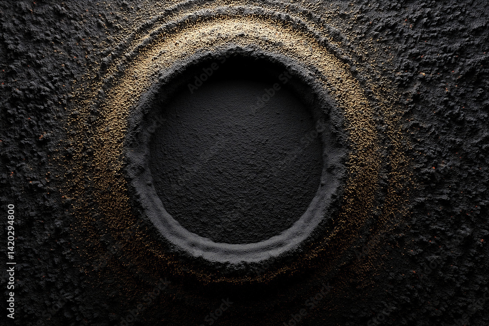 Poster abstract geometric circle: an abstract close-up showcases a textured surface with a central circular