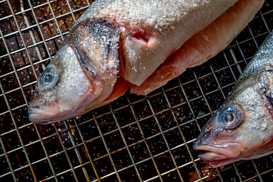 fish, fresh, macro, salt, cooking, grill