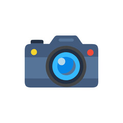 Blue camera illustration on black background