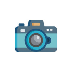 Retro Camera Icon Vector Illustration on Black Background