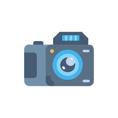 Simple digital camera illustration on black background image