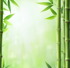 A close up of a bamboo tree with green leaves on a background