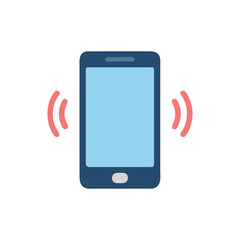 Ringing mobile phone icon with black background illustration