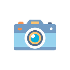 Retro style camera vector illustration isolated on black