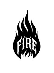 Create a minimalist T-shirt design featuring a hand-drawn sketch of flames in a dynamic, artistic style. Include the bold text 'Fire'