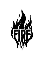 Create a minimalist T-shirt design featuring a hand-drawn sketch of flames in a dynamic, artistic style. Include the bold text 'Fire'