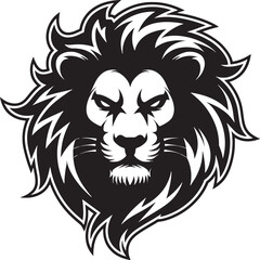Obraz premium Fierce Lion Head Vector Illustration With Bold Mane