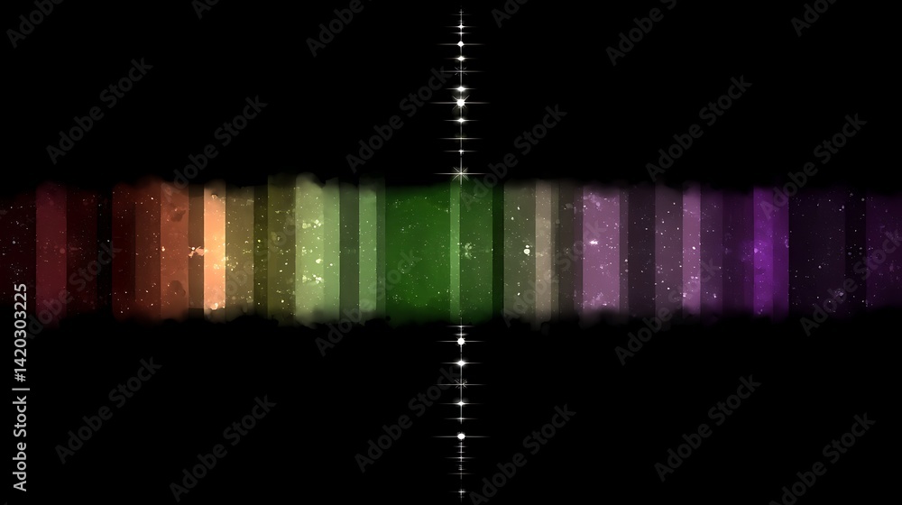Poster spectrum of light and dark abstract art with glowing center axis point design and grunge texture.