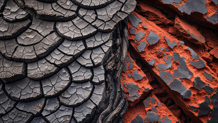 Close-Up Texture of Weathered and Aged Old Wood Surface