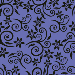 Vintage seamless floral pattern. Liberty style background of small mauve and lilac flowers. Small flowers scattered over a white background. Stock for printing on surfaces