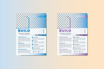 Modern Corporate Business Flyer Template—Dual Color Gradient Layout for Marketing & Strategy
